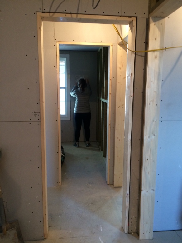 Kirstin measuring up the space
